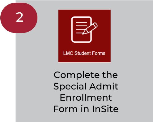 Complete a Special Admit Enrollment Form on Insite