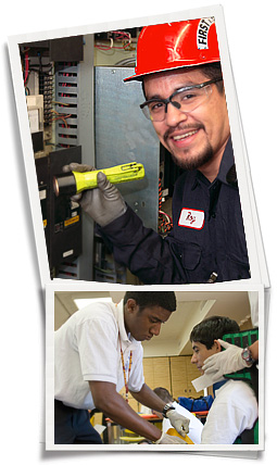 students in action