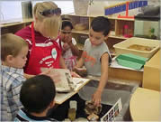 Teacher with children