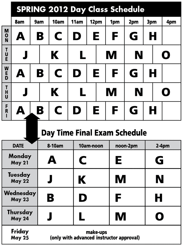 final exam schedule