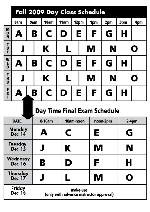 final exam schedule