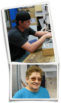 Students working