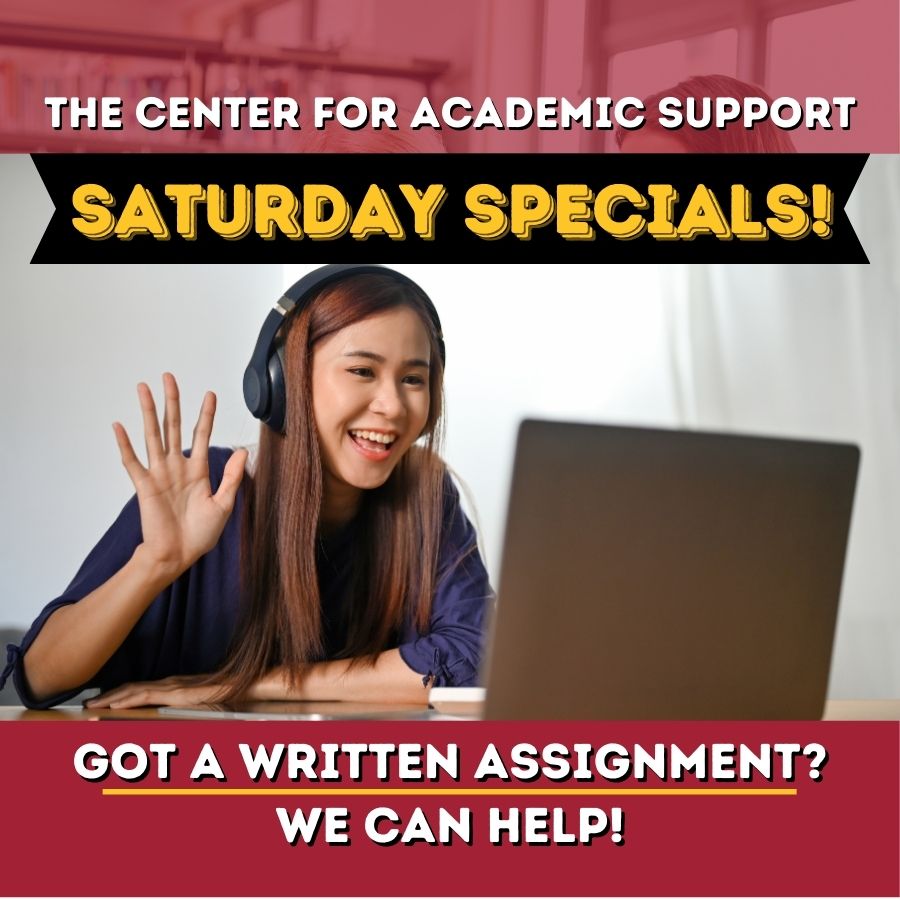 Writing center Saturday Specials