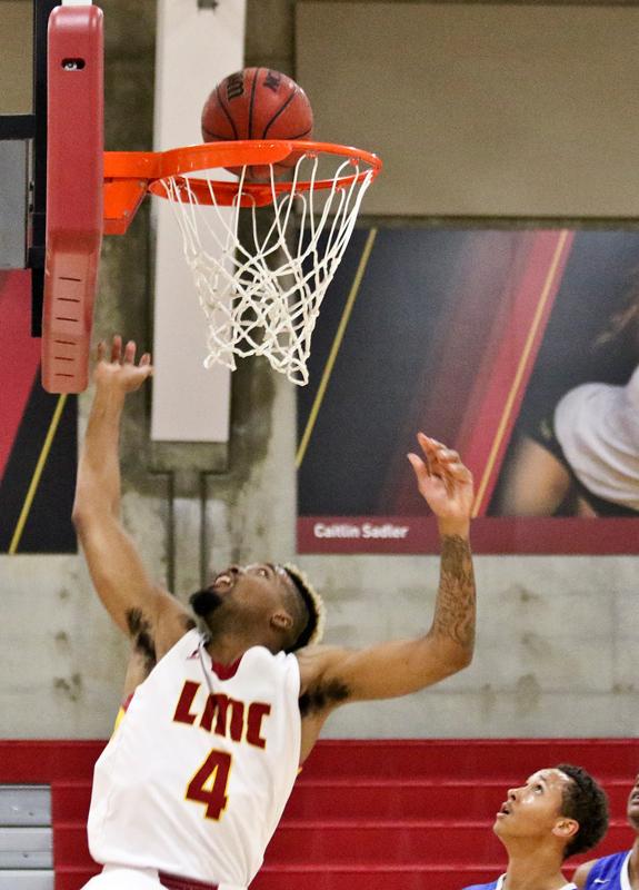 Basketball player high jump shot