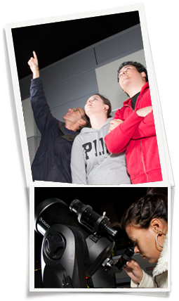 Students looking at stars