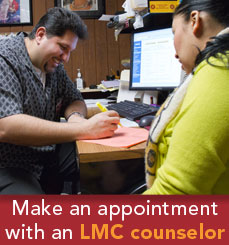 Counselor with a student