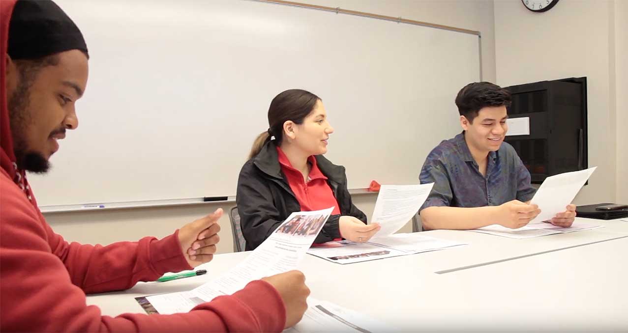 Students sitting in a workshop