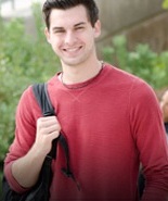 Student with book bag