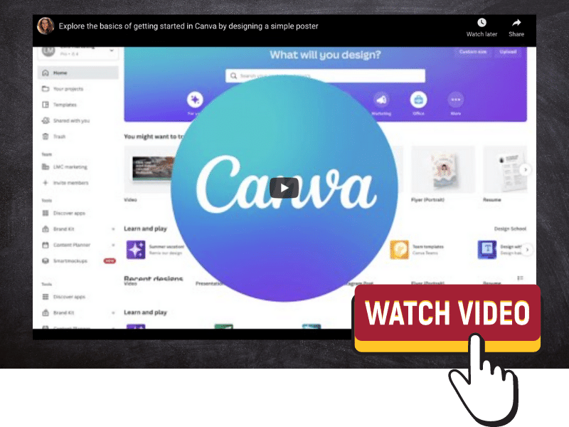 Watch a video on the basics of how to use Canva
