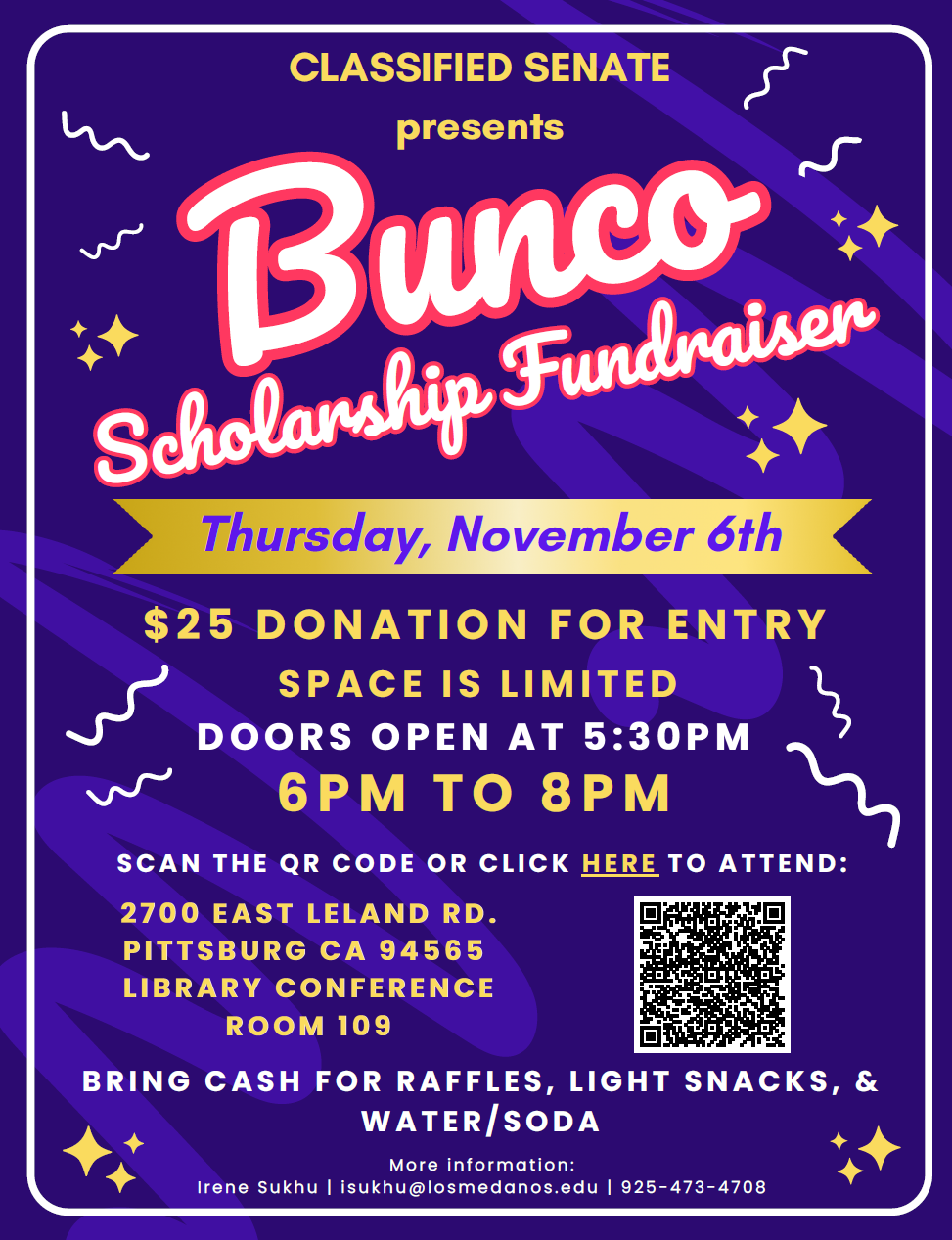 Bunco Scholarship Fundraiser Flyer