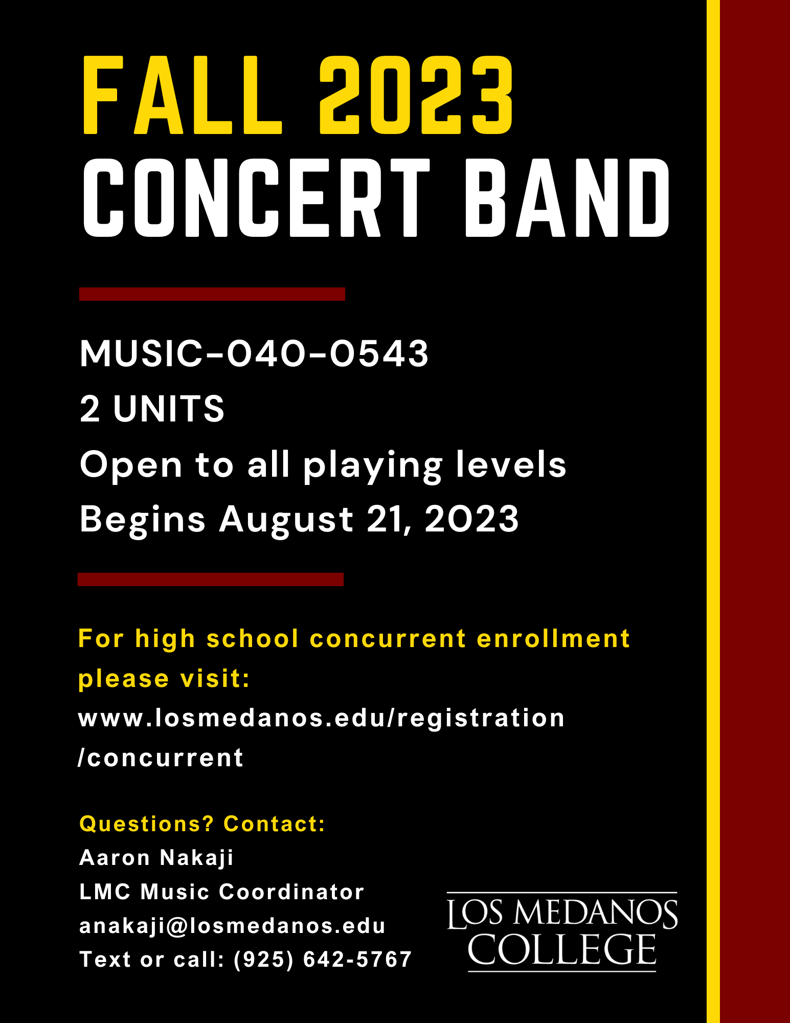Fall 2023 Concert Band Flyer