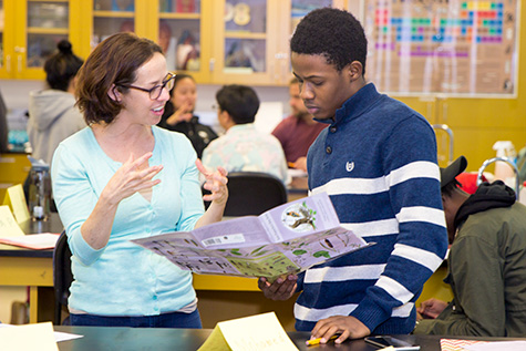 Biology Professor Briana McCarthy enjoys the interaction with students.