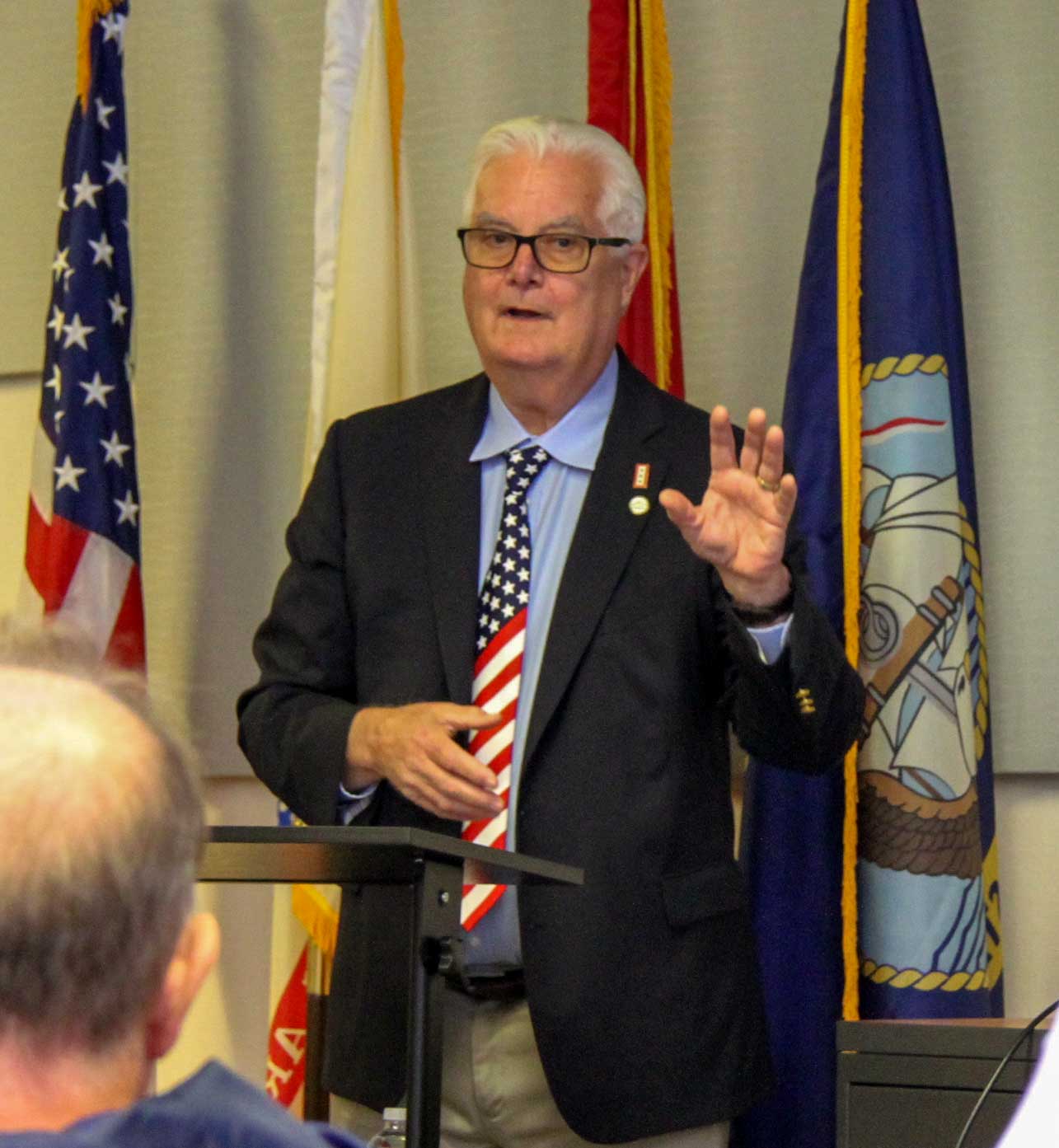Mike Conklin, chairman and CEO of Sentinels of Freedom, came to Los Medanos College Nov. 6 with words of wisdom and a hand-written check worth $5,000 for LMC’s Veterans Resource Center.