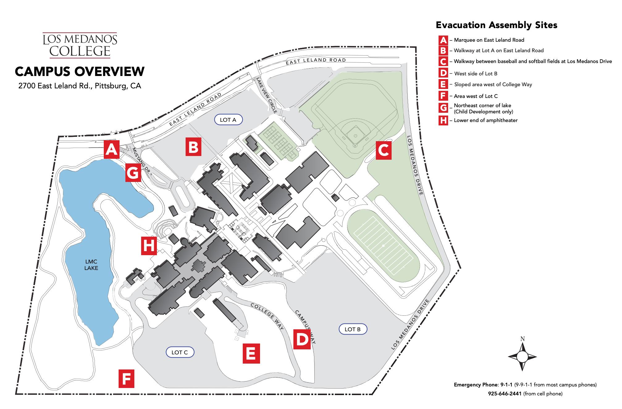 Map showing the location of evacuation sites