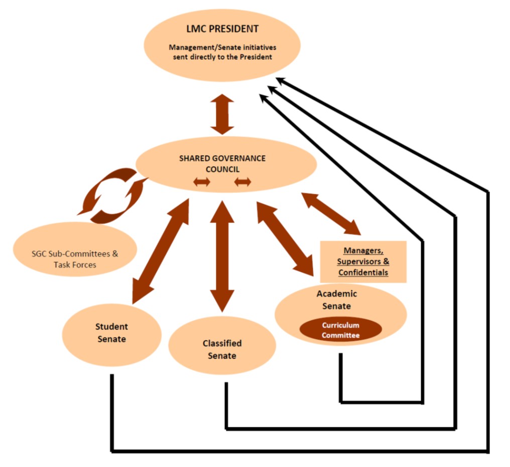Diagram showing flow of recommendations through LMC's participatory governance model