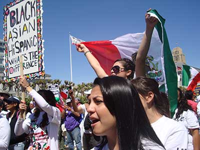 Students at a rally